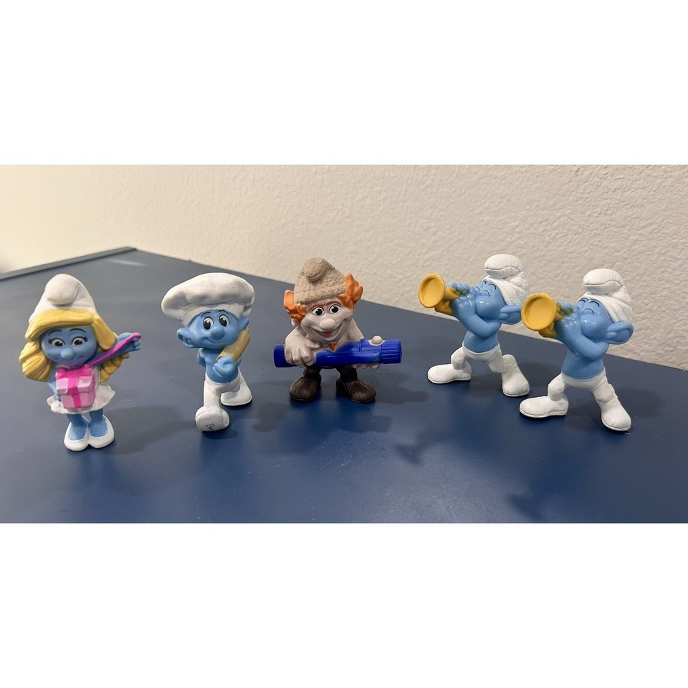 Mixed Lot Of 5 Collectible Smurfs McDonald's Happy Meal Toys Peyo 2013